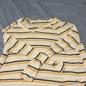 Striped Mesh Sweater